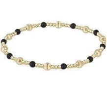 Dignity Sincerity 4mm Bead Gemstone Bracelet - Faceted Onyx