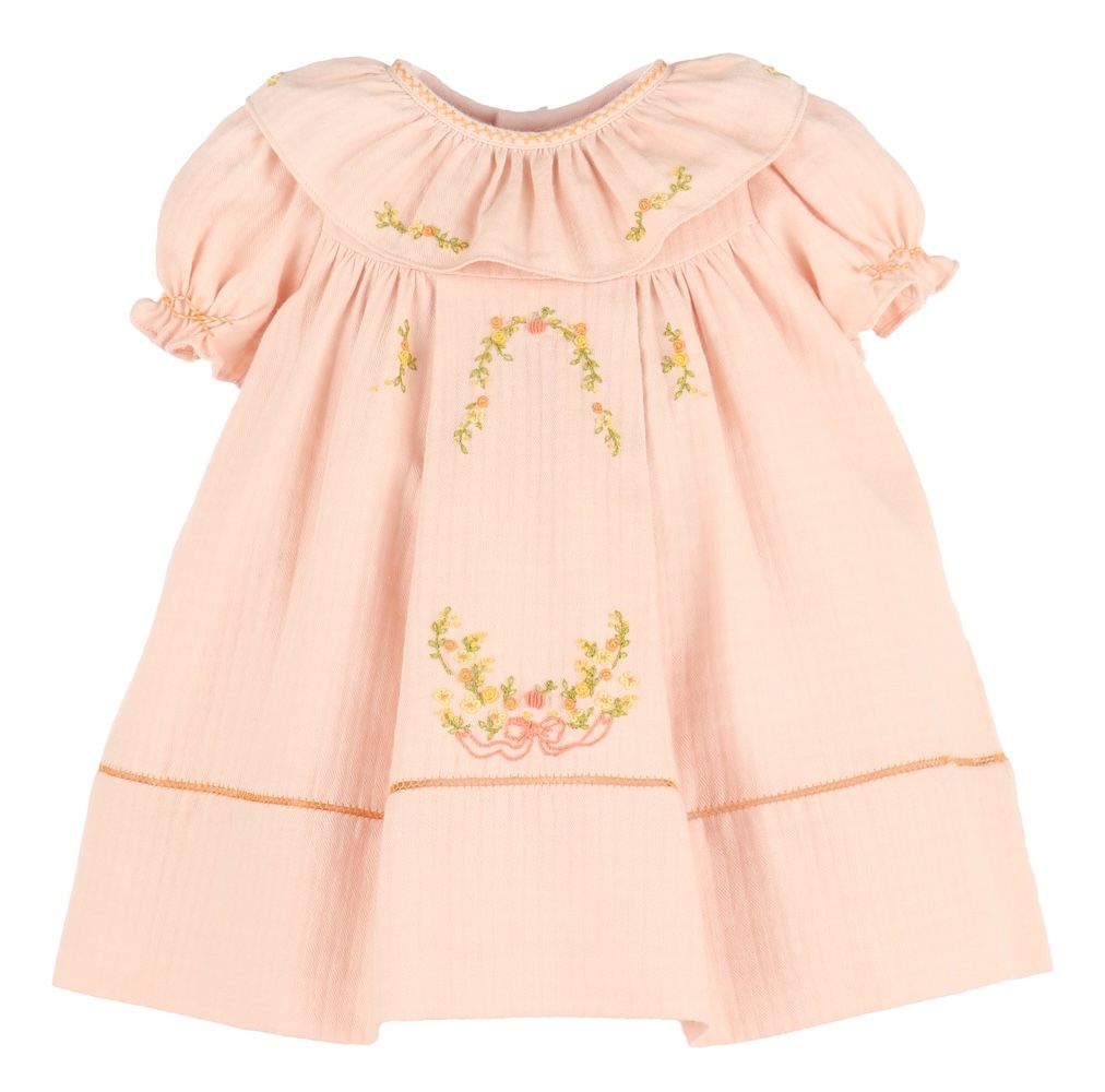 Pumpkin Ruffle Dress Peach