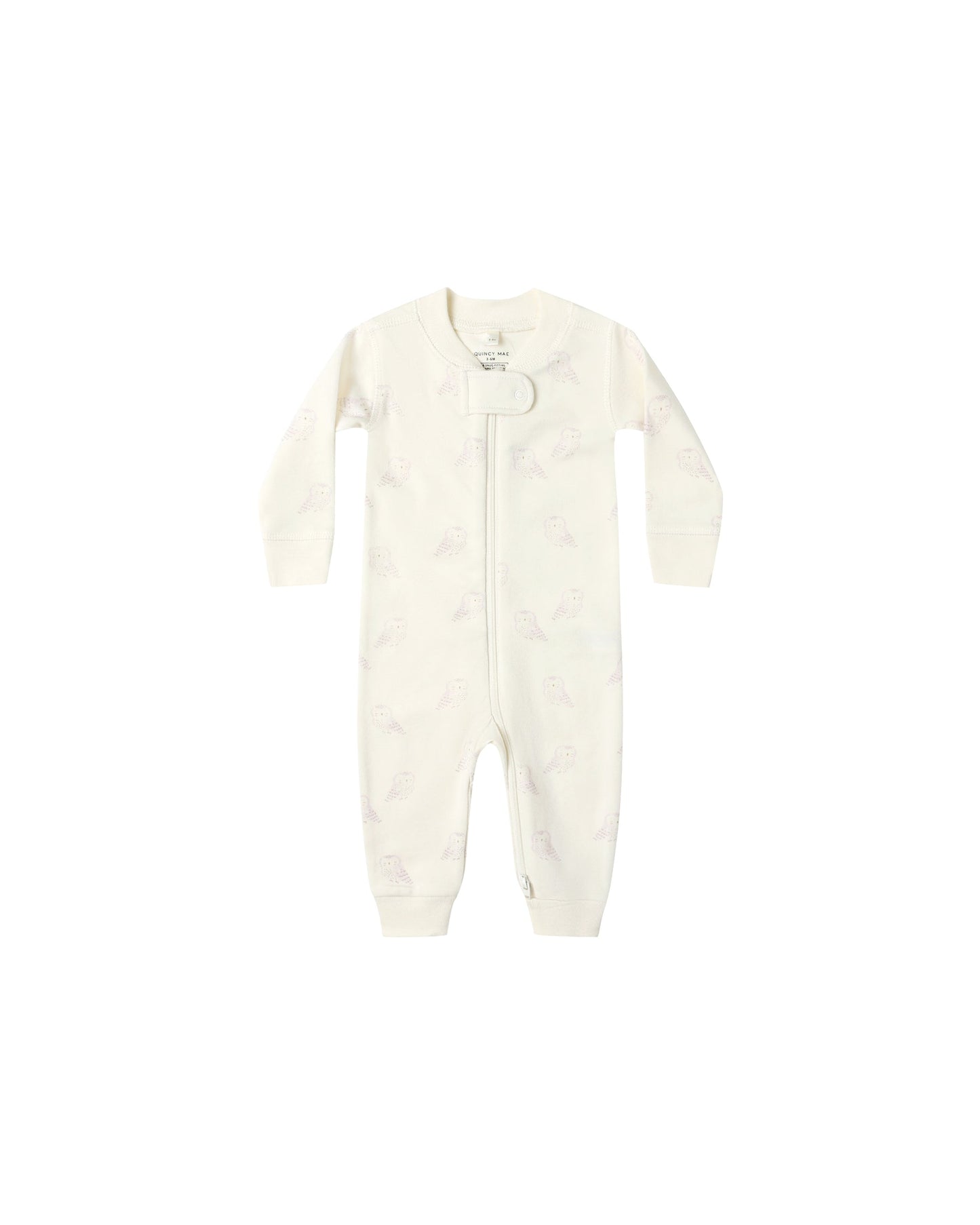 Zip Long Sleeve Sleeper -Snow Owls