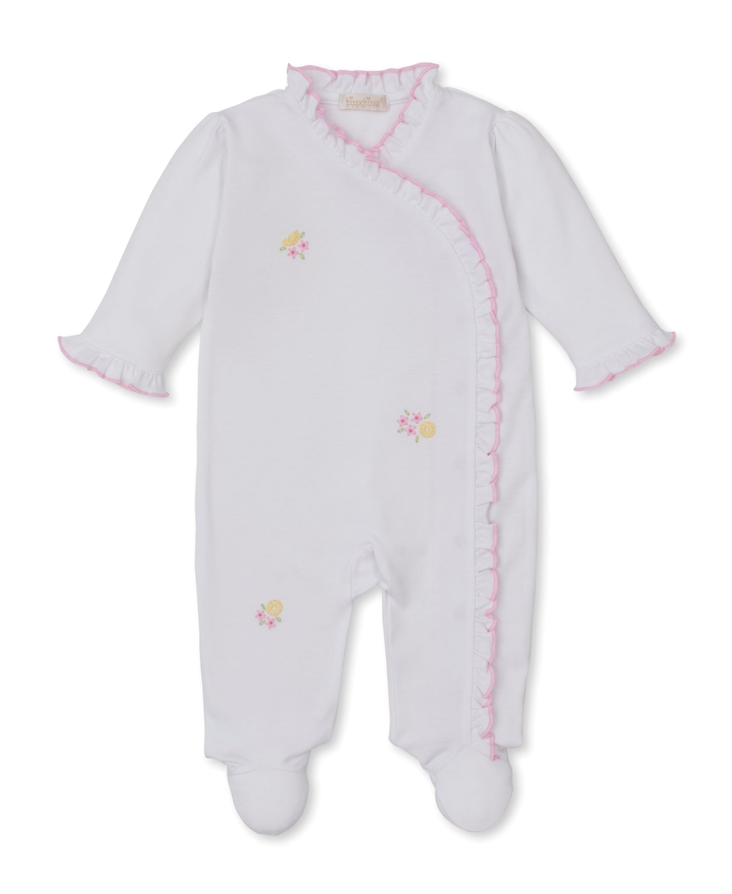 SCE Lemon Blossom Emb Footie Pink Ruffle