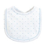 Blue Dots Printed Pima Bib With Piping Trim