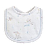 Tiny Baby Sheep - Boy Printed Pima Bib With Piping Trim