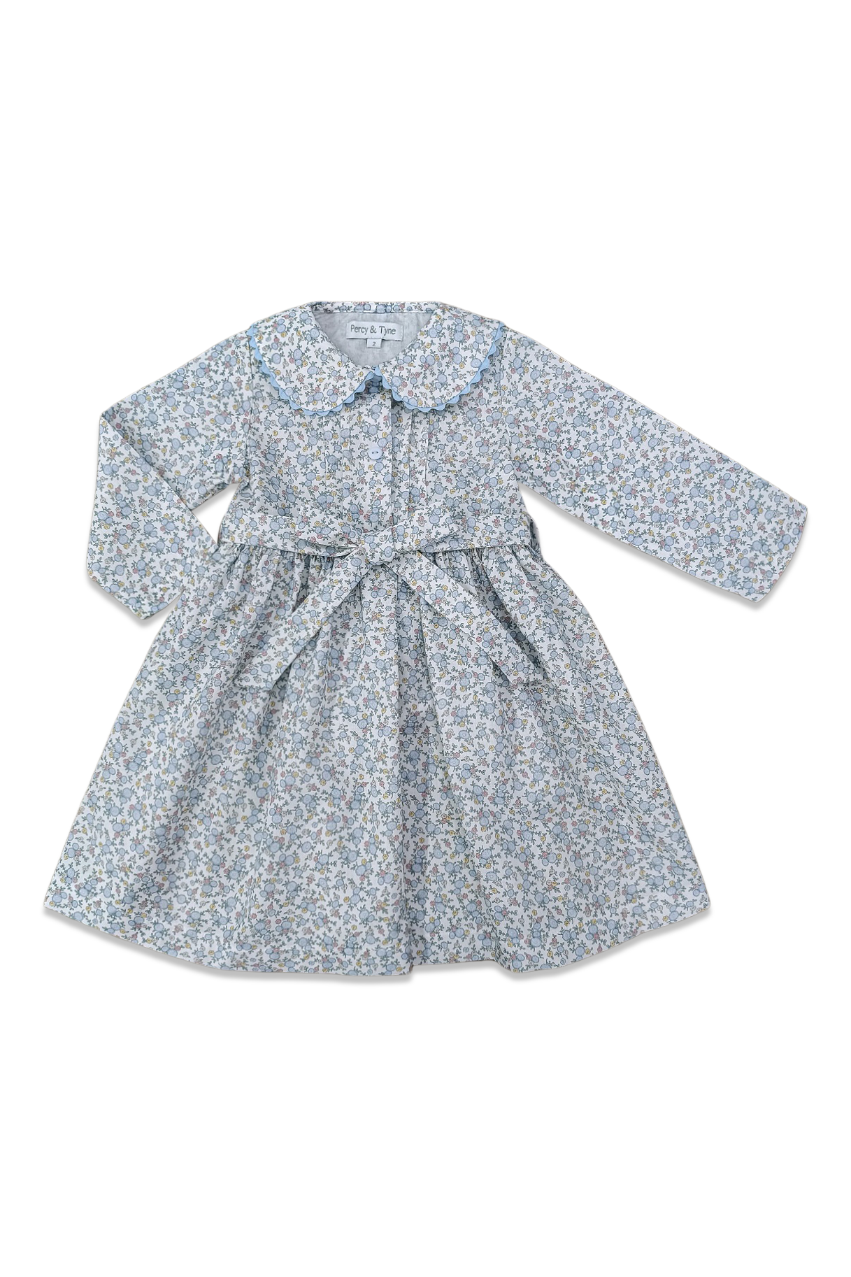 Long Sleeve Jane Blue Floral Dress