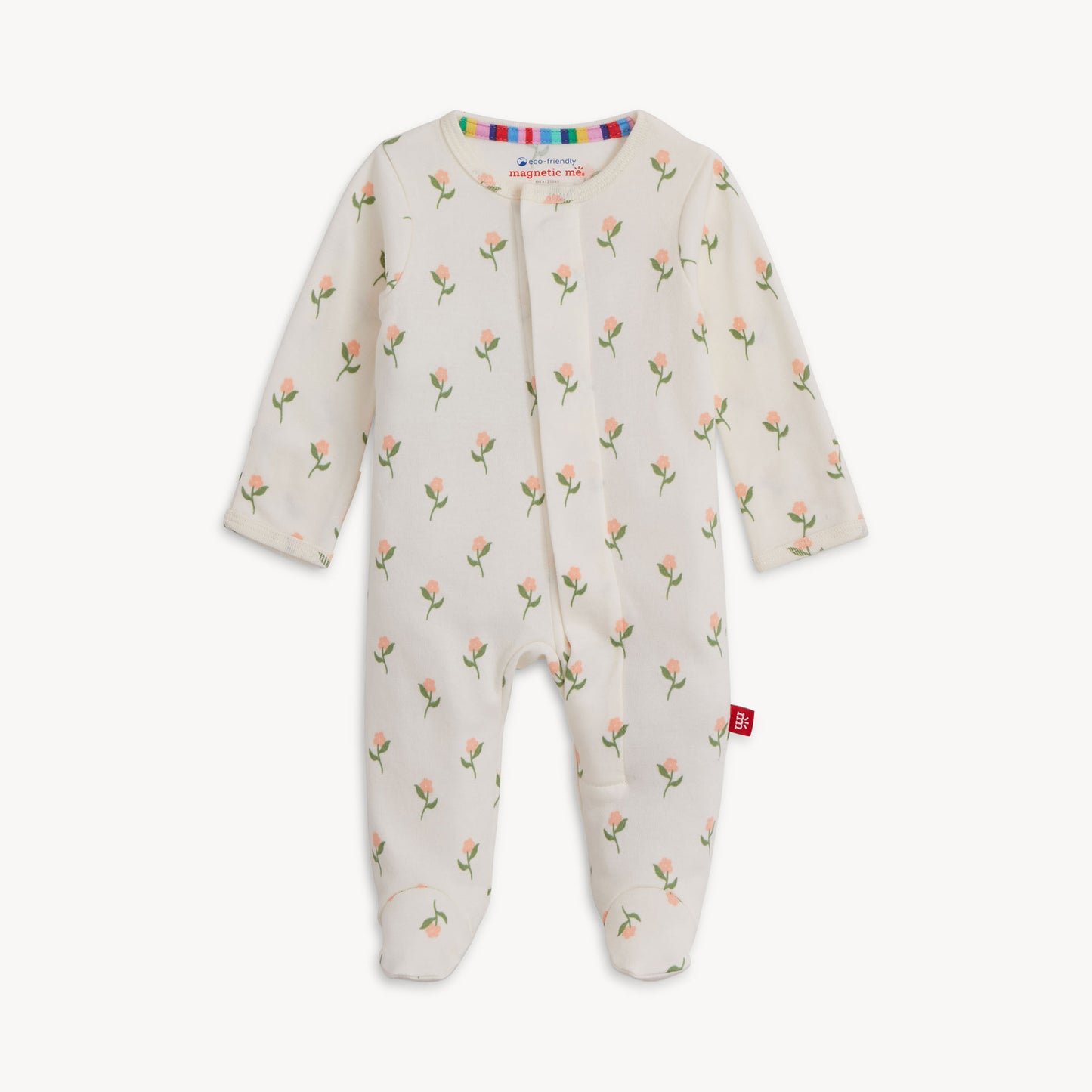 Floral Org Cot Magnetic Footie