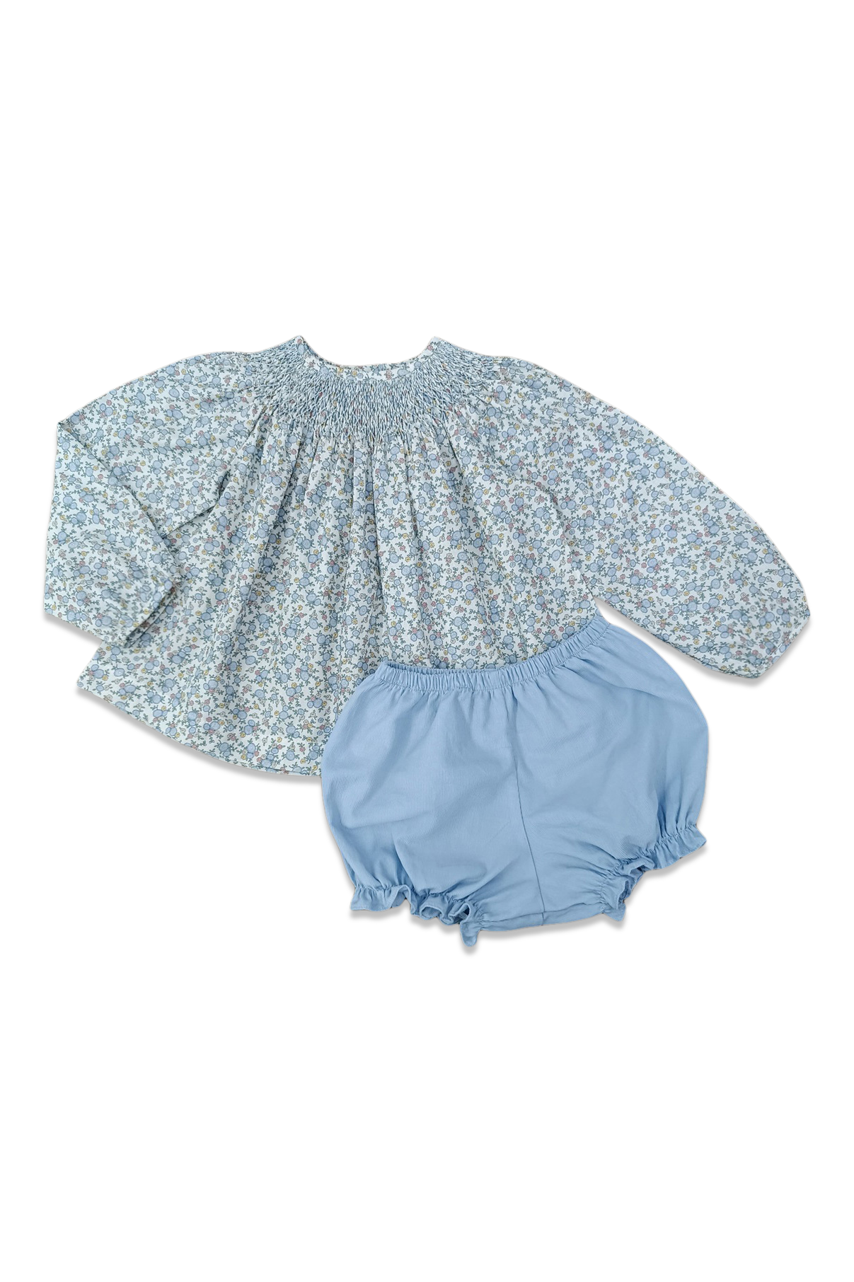 Long Sleeve Millie Bloomer Set Blue Floral
