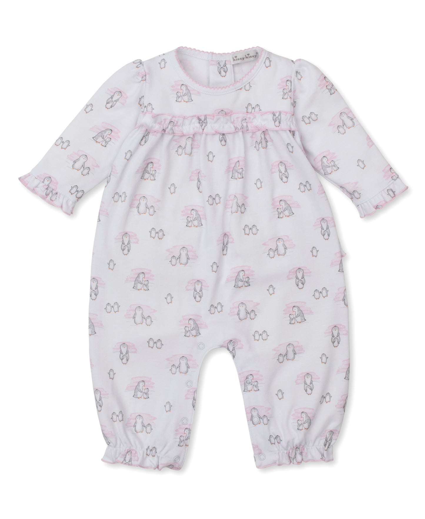 Snow Happy Penguins Playsuit - Light Pink