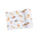 Best Friends Dogs Blue Swaddle Blanket