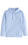 Long Sleeve Sleeve Polo - Lt Blue Stripe