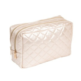 2-Way Toiletry Bag  Champagne Quilted