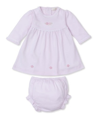 Pink Dress Set w/ Hand Emb Flowers