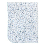 Blue Begonias Print Ruffle Blanket