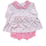 Sally Knit Bloomer Set Pink Bows