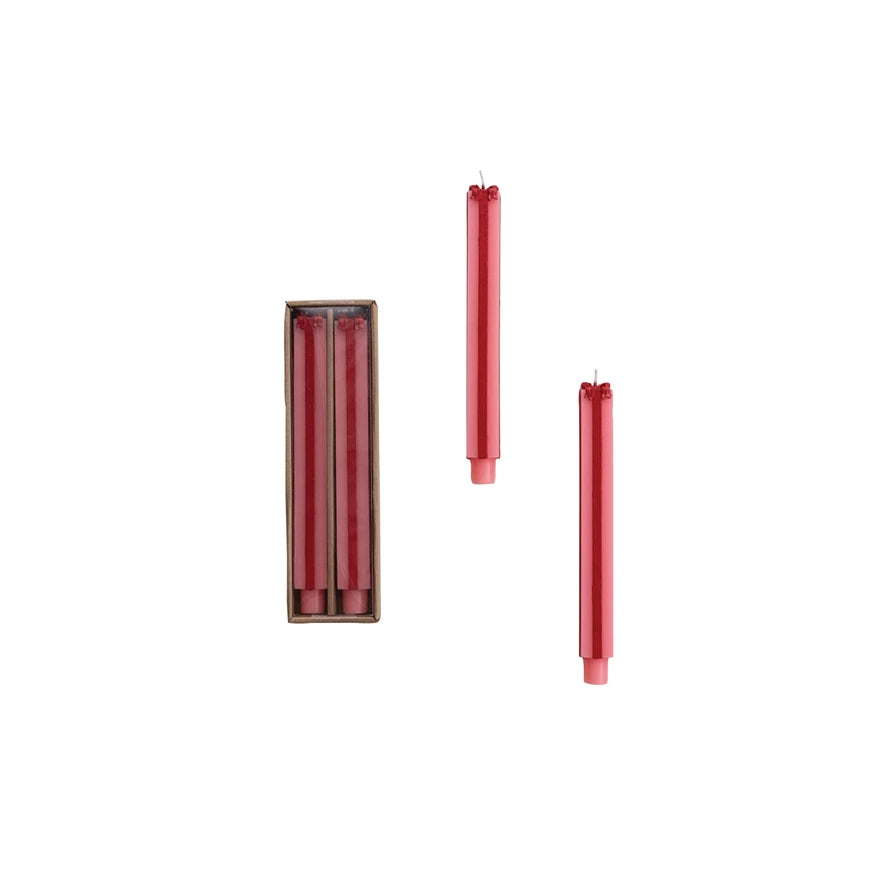 Unscented Package Shaped Taper Candles - Pink and Red