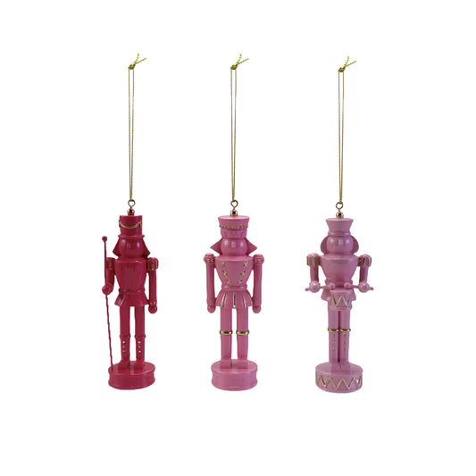 6"H Resin Nutcracker Ornament with Gold Color Accents, 3 Styles
