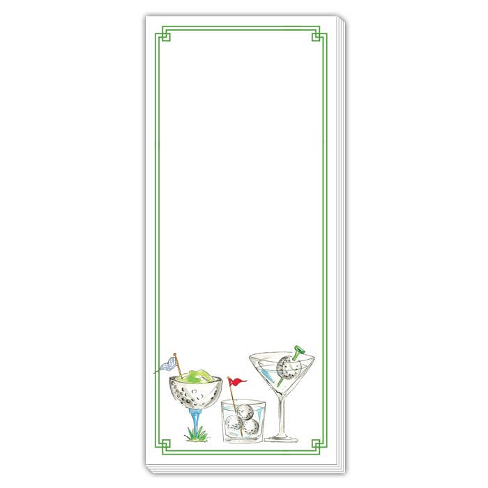Golf Cocktails Skinny Notepad