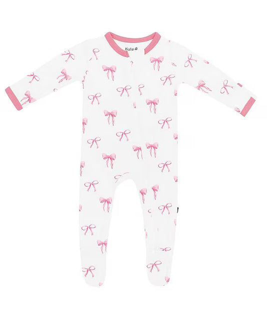 Zippered Footie in Bow