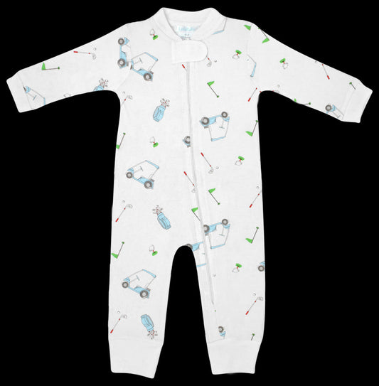 Golf Game Zip Footie Blue