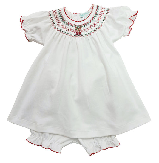Baby Threds Reindeer Smocked Bishop Dress
