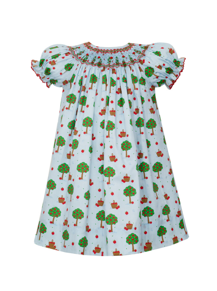 Apple Tree Print Bishop Dress