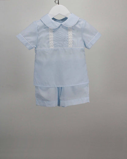 Light Blue Boy Set w/White Lace on Shirt