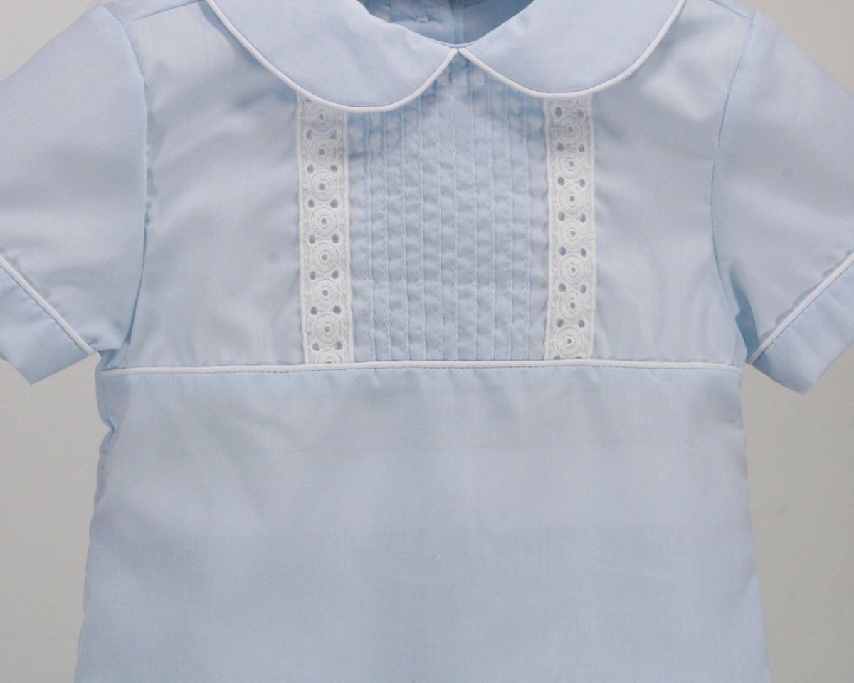 Light Blue Boy Set w/White Lace on Shirt