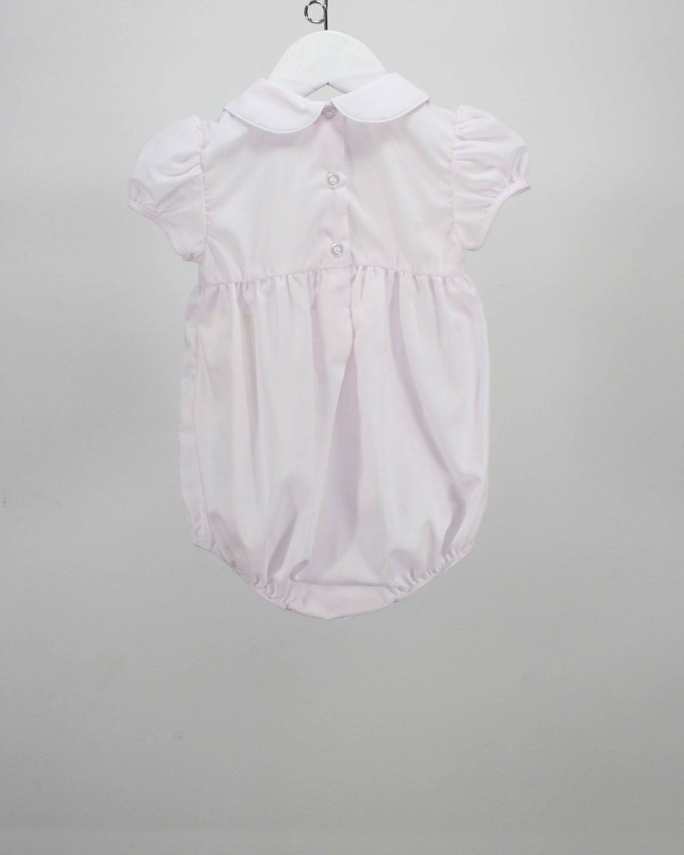 Pink Bubble w/ Colorful Embroidered Flowers