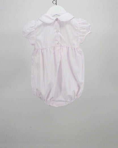 Pink Bubble w/ Colorful Embroidered Flowers