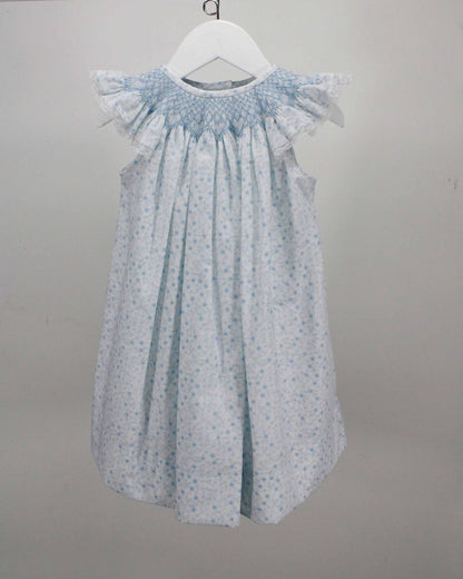 Smocked Blue Floral Dress