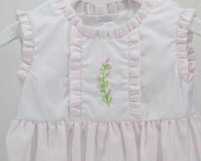 Pink Bubble w/ Pink Embroidered Flowers
