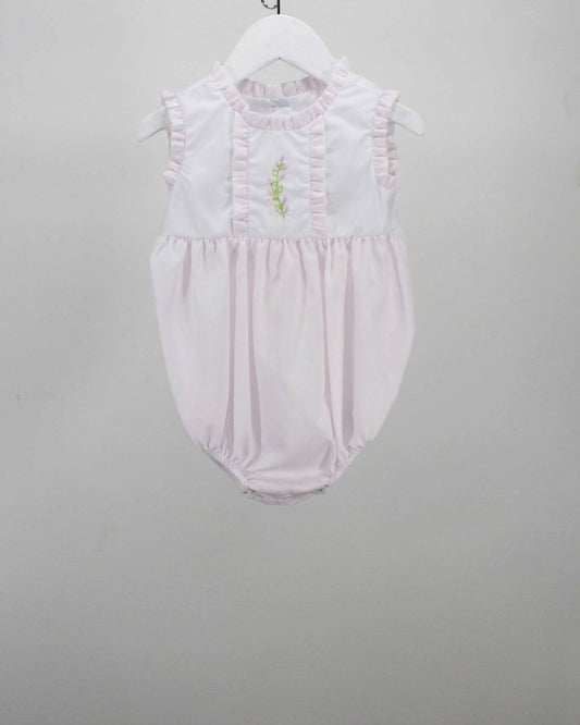 Pink Bubble w/ Pink Embroidered Flowers