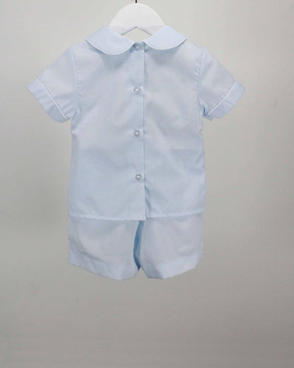 Light Blue Boy Set w/White Lace on Shirt