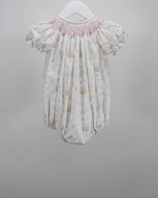Smocked Easter Bunny and Floral Basket Bubble