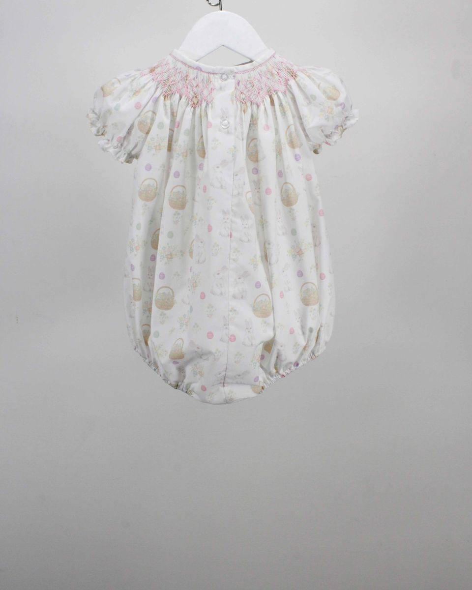 Smocked Easter Bunny and Floral Basket Bubble
