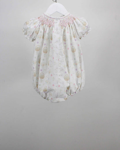 Smocked Easter Bunny and Floral Basket Bubble