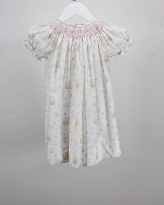 Smocked Easter Bunny and Floral Basket Dress