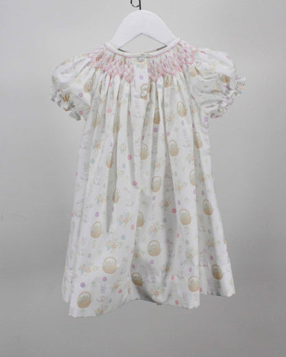 Smocked Easter Bunny and Floral Basket Dress