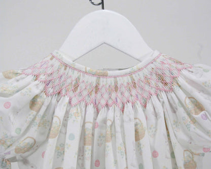 Smocked Easter Bunny and Floral Basket Dress