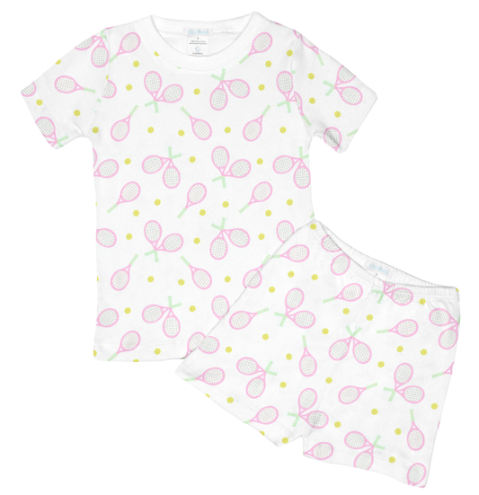 Pink Game, Set, Match Short PJ Set