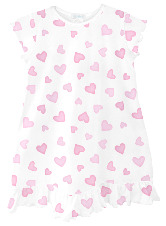 Pink Hearts Print PJ Dress