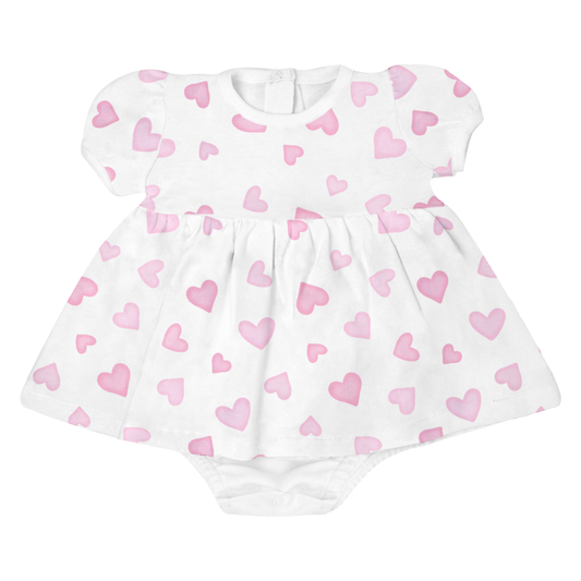 Pink Heart Print Dress