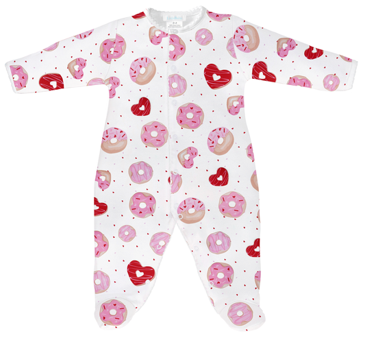 Donut Print Zipper Footie