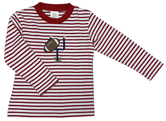 Football Applique Striped L/S Shirt