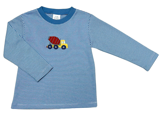 Construction Applique Striped L/S Shirt