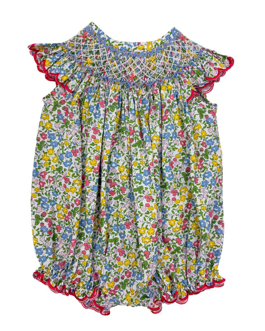 Floral SS Smocked Bishop Bubble