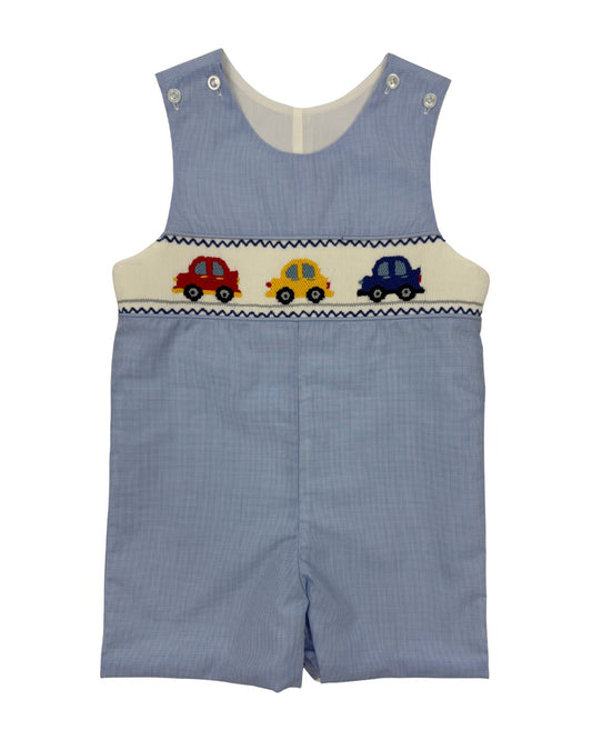 Blue Check Smocked Cars Jon Jon