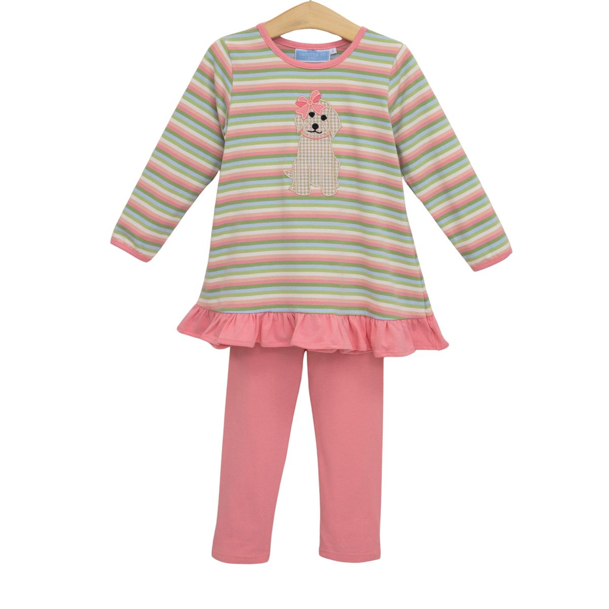 Puppy Ruffle Pants Set