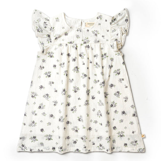 Pastel Bloom Flutter Sleeve Dress