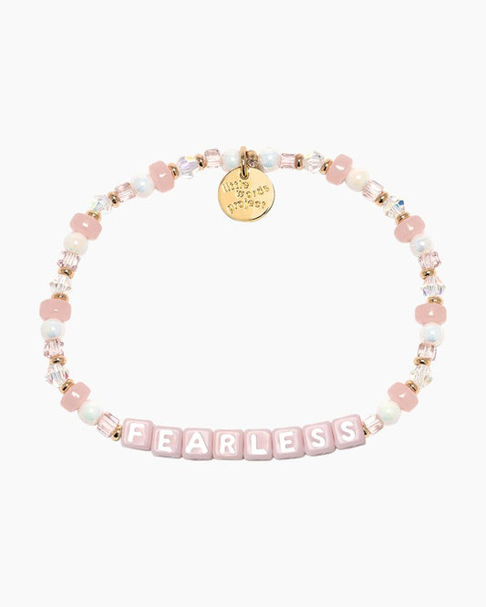Fearless Pink Beaded Letter Bracelet