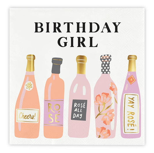 Foil Beverage Napkins - Birthday Girl