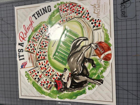 Die-Cut Placemat Handpainted - It's a Raleigh Thing
